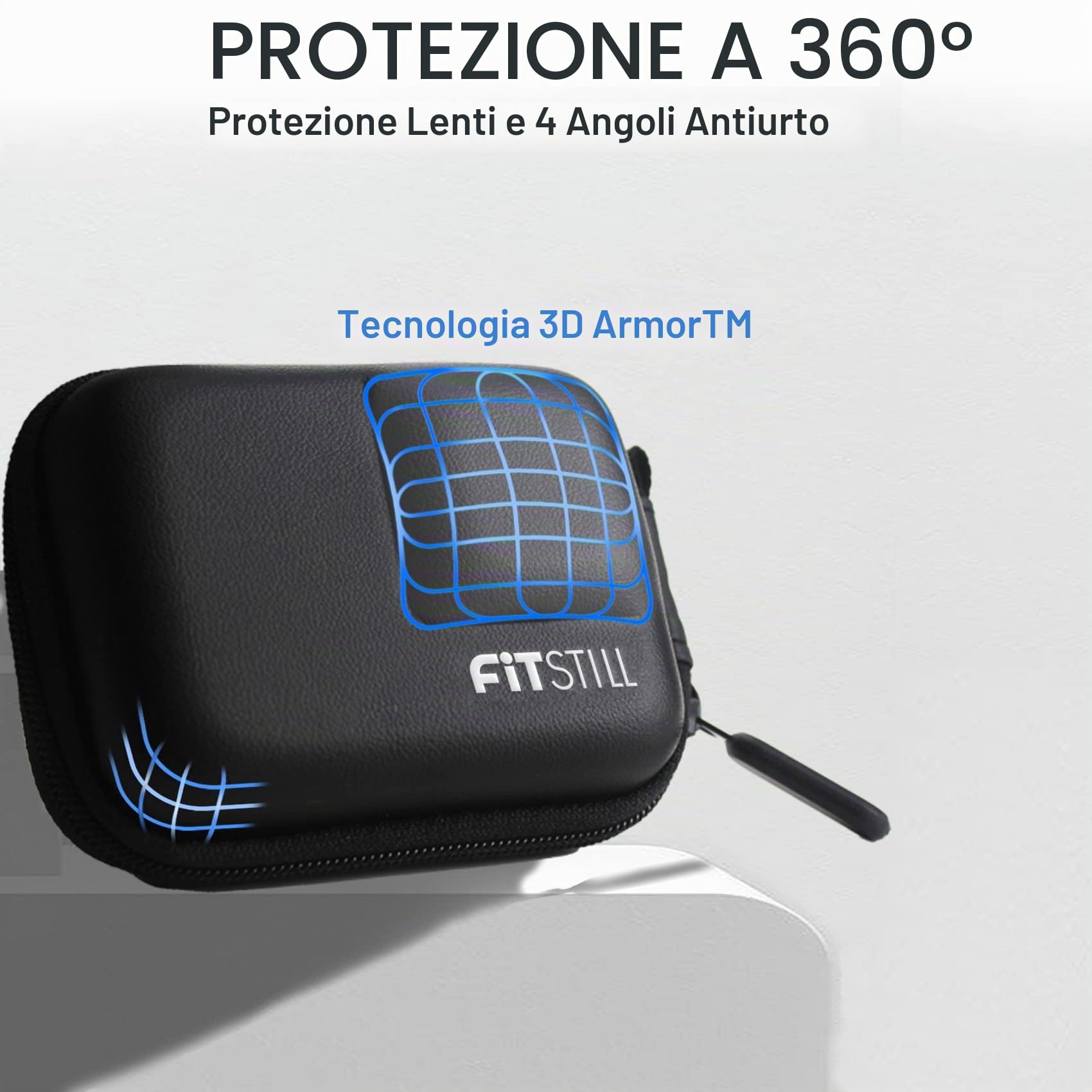 FitStill Set Protezione Go Pro Hero 13 Nero Poliuretano Silicone Coperchio Batteria Pellicola Copriobiettivo Cordino