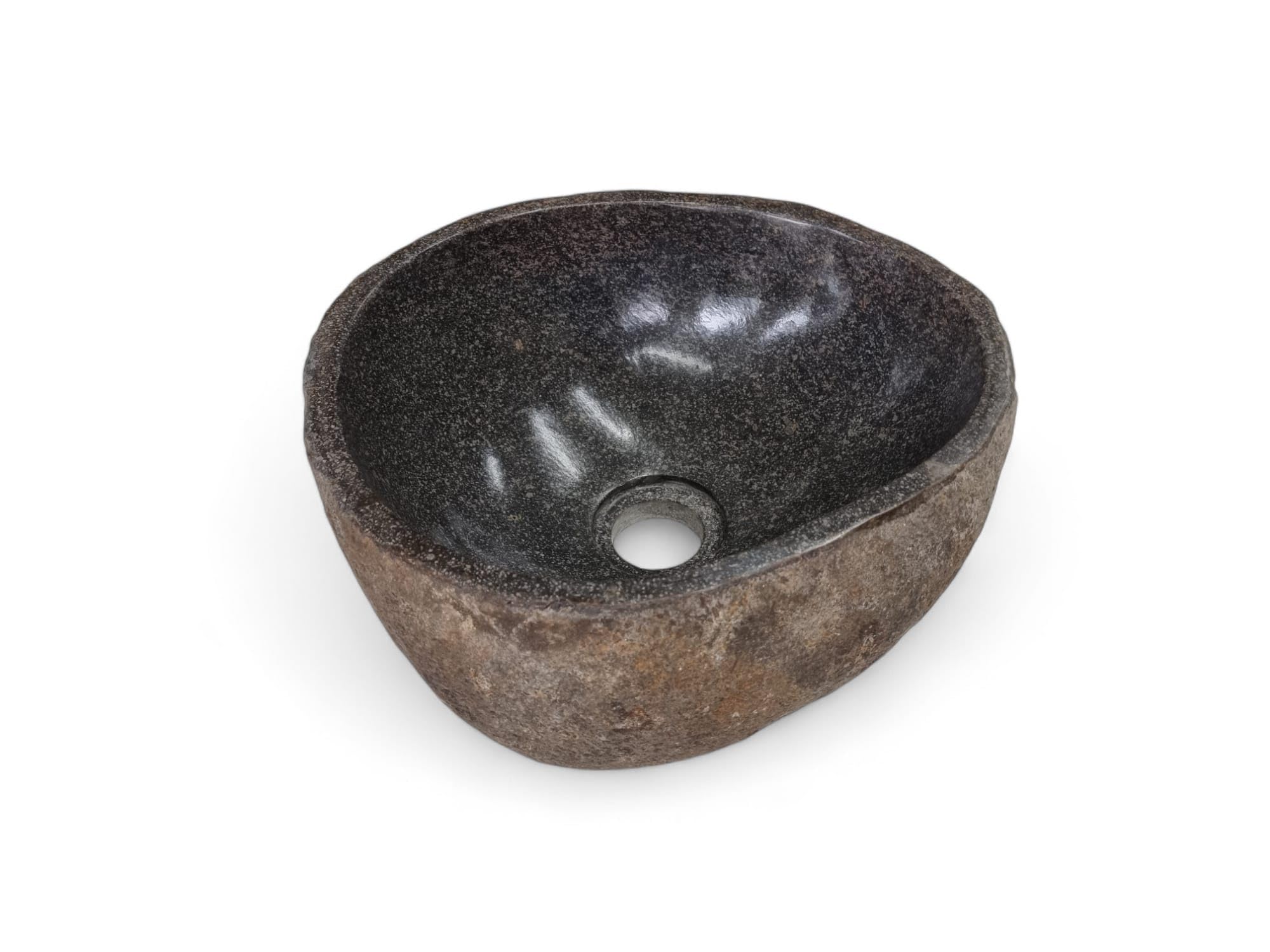Lavabo en pierre naturelle, fabriqué à la main, en pierre de rivière, 20 cm