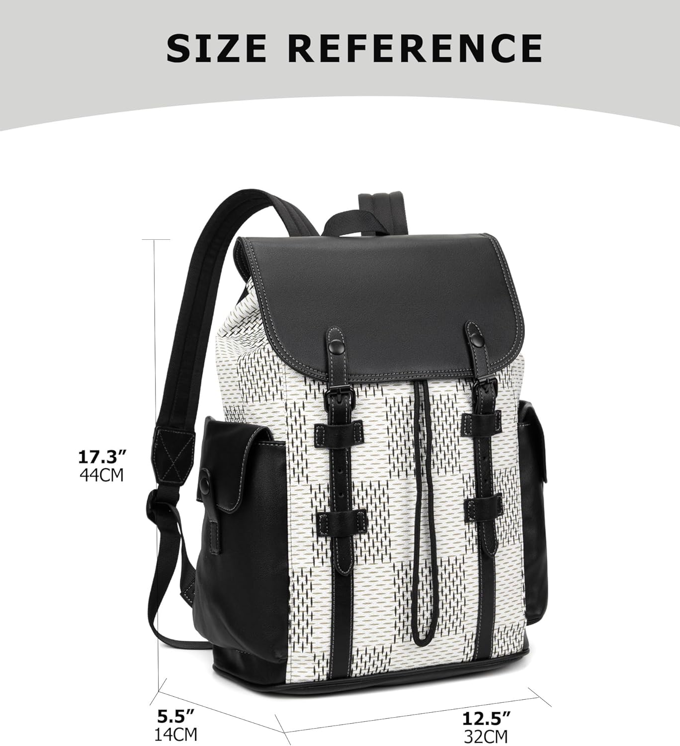 KingTo Laptop Backpack for Men Luxury Anti-Theft Travel Backpack Casual Business Waterproofing Computer Bag (B-White)