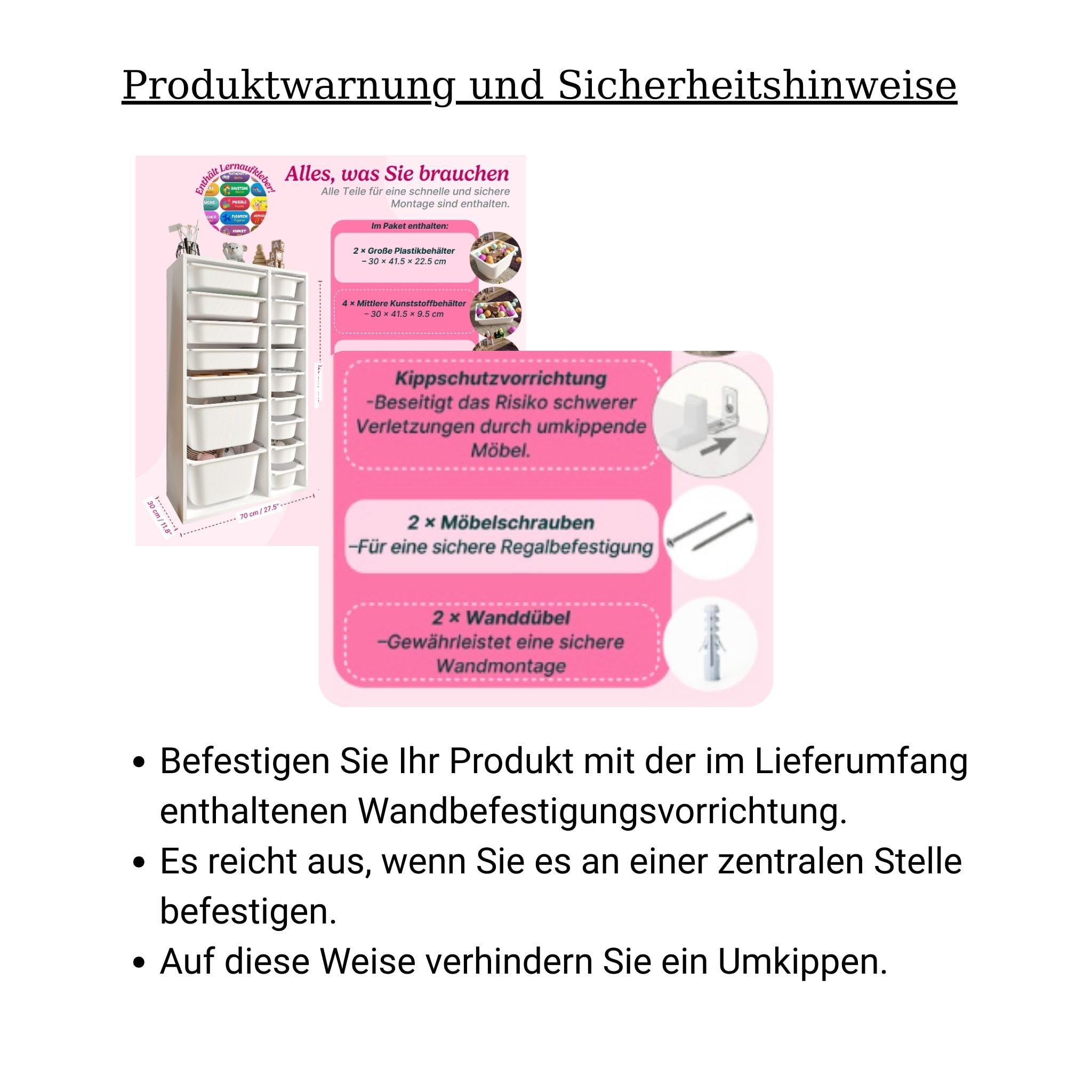 LEOKIDS Spielzeugaufbewahrung mit 16 Boxen – Kinderregal Spielzeugschrank Organizer Weiß MDF