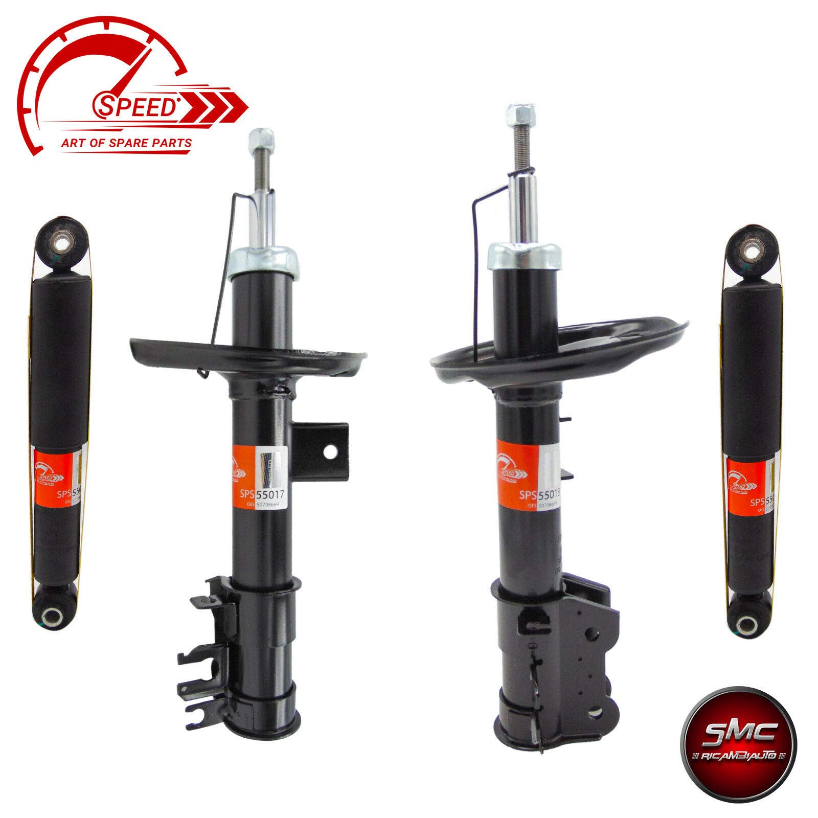KIT 4 AMMORTIZZATORI SPEED ANTERIORI E POSTERIORI PER FIAT 500 DAL 2007 TUTTI I MODELLI