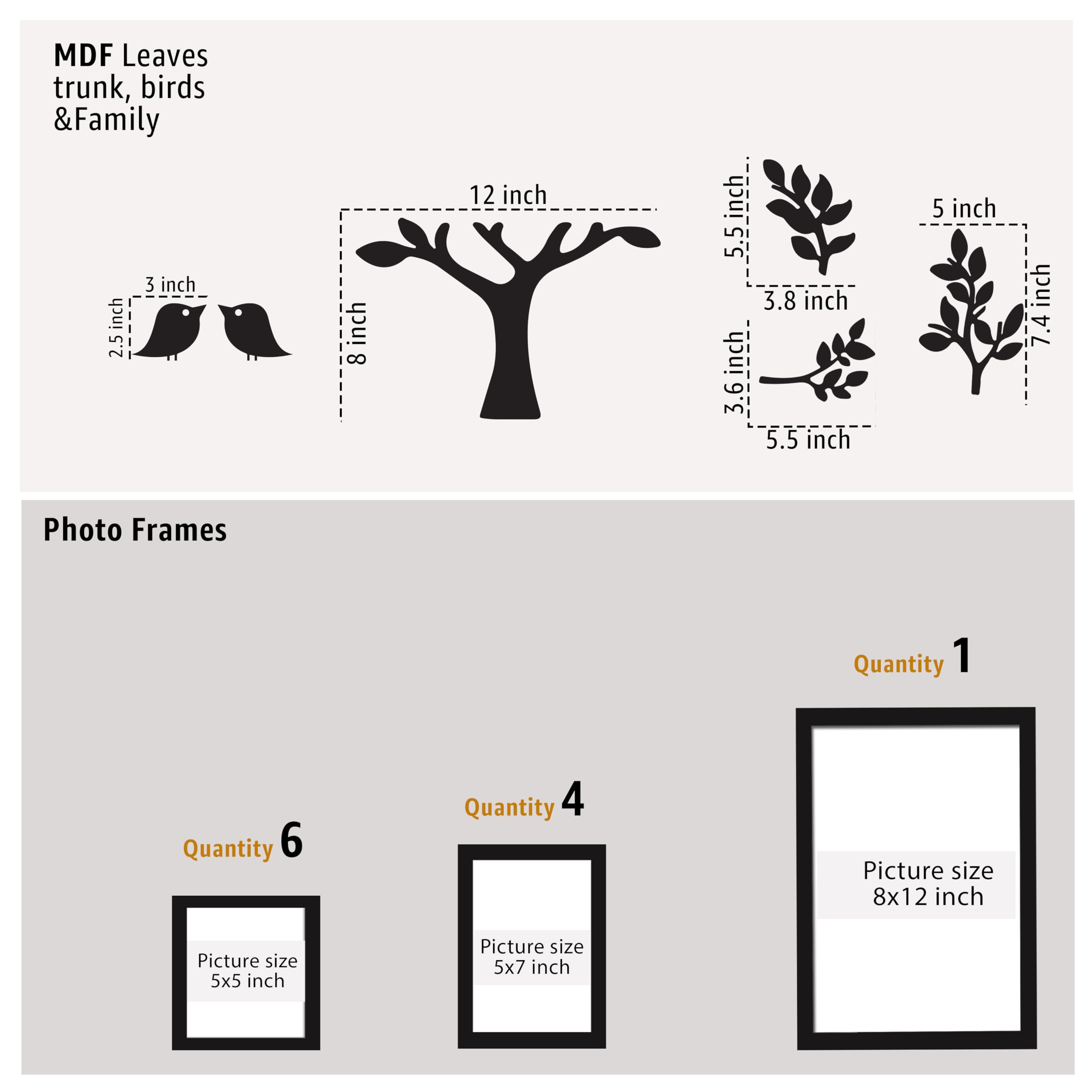Family Tree Photo Frame Set - Decorate Your Walls! -4