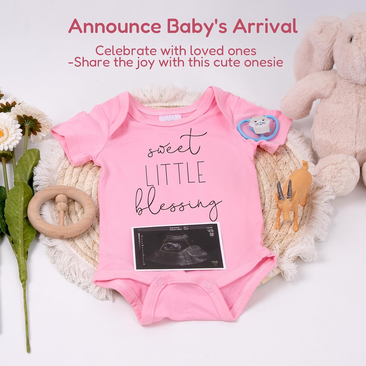 Pregnancy Announcement for Grandparents Gift,Little Answered Prayer Pregnancy Announcement Outfit,Baby Announce - Image 7