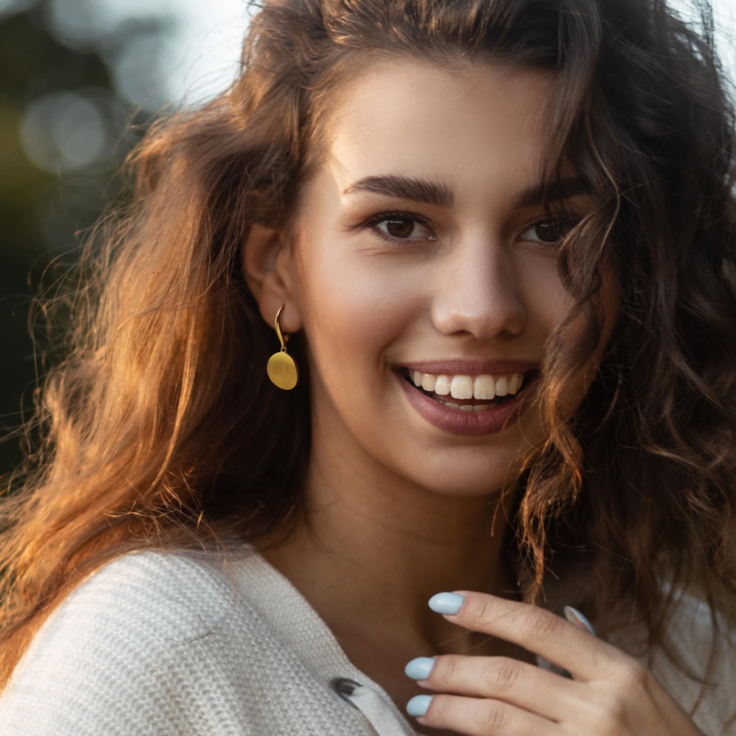 Cossa Dangle Earrings 14K Gold Drop Earrings for Women Disc Dangle Stylish Leverback Earring with Cubic Zirconia Drop Earring A Must-have Fashion Accessory - Image 6