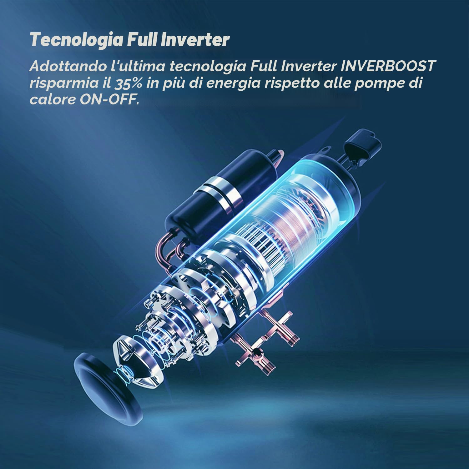 INVERBOOST Elite Pompa di Calore per Piscina Inverter 12,5 kW, per Piscine Fuori Terra Fino A 60 m³, Cop 16, Funzionamento Silenzioso, WiFi E Controllo Vocale