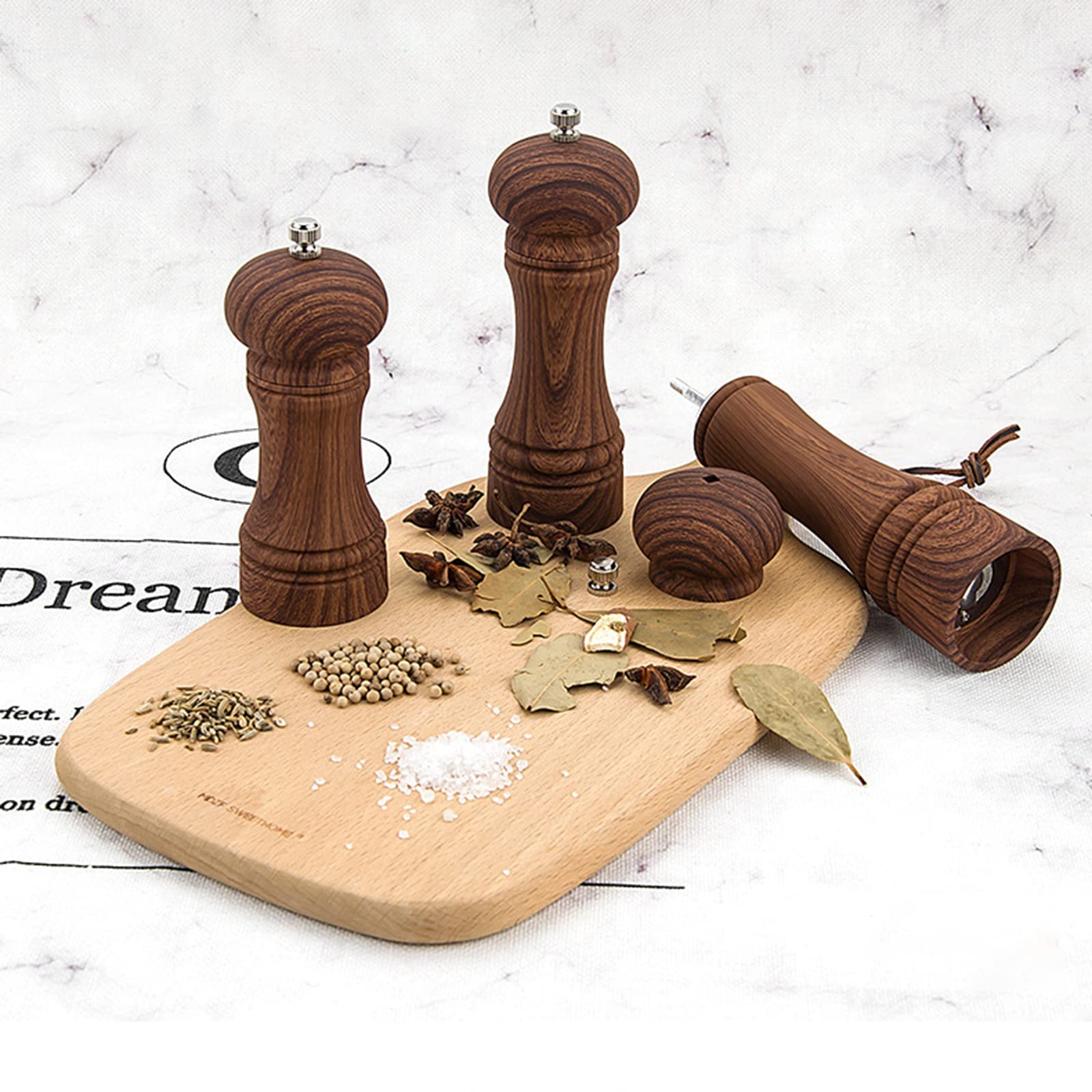 macinatori di Pepe, macinatori di Sale, Macina Sale e Pepe in Vetro Trasparente, granulometria Regolabile. Macina Pepe Nero in Ceramica