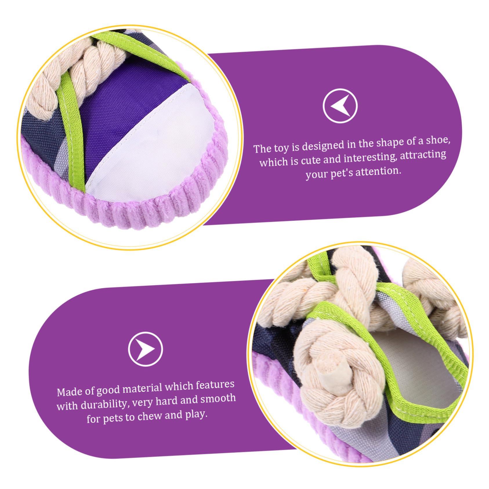 Mikikit Giocattolo da Masticare per Cani e Cuccioli, Forma di Scarpa, in Tela e Corda di Cotone, Squeaky, Facile da Pulire, Interattivo
