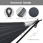 SUNCREAT 2-in-1 Chaise à suspension convertible avec support, Space Sauver la chaise de hamac avec stand, brevet en attente, gris foncé