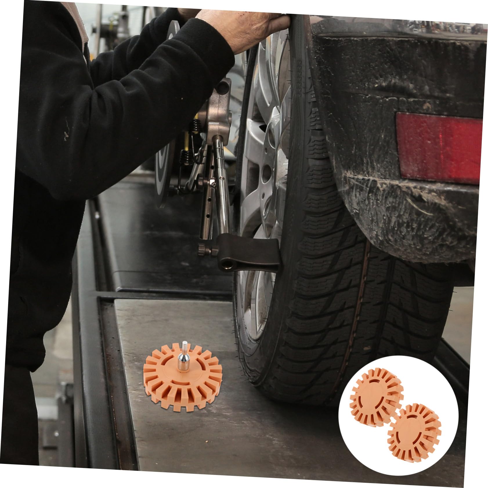 Gatuida Gezahntes Gummirad 2 Stück zur Klebstoffentfernung 100mm 4 Zoll und Effizienter Reinigung Aufkleberentferner mit Präzisem Zahnraddesign für Auto und Wohnmobil