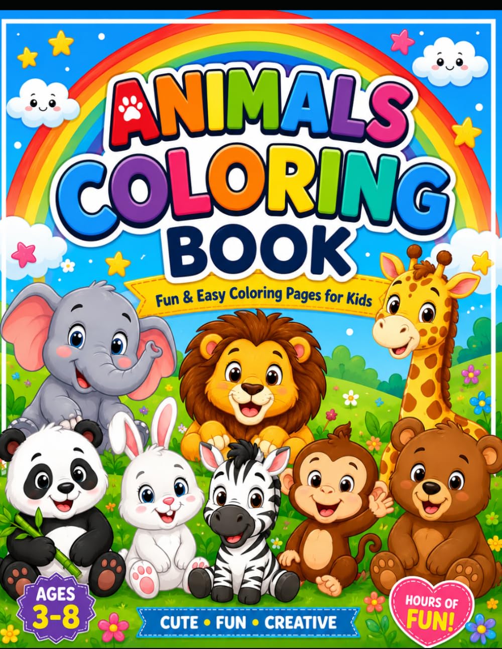 Animals Coloring Book for Kids Ages 3-8