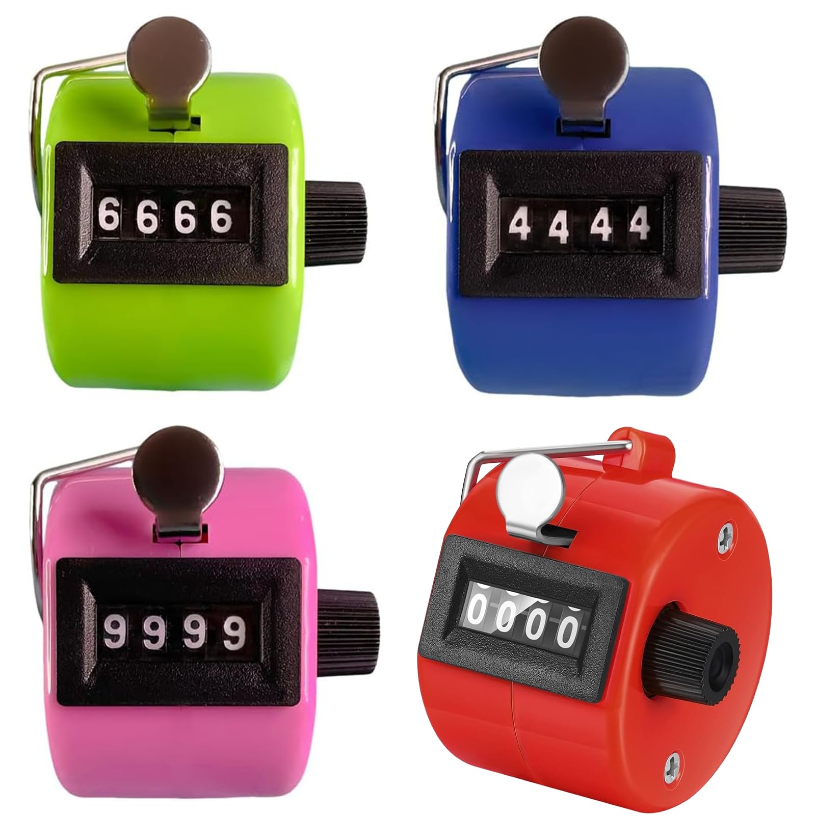 4 Pz Contatore Manuale Contatore Clicca 4 Cifre Contatori Manuali Click Meter per Contatore Manuale Meccanico, Conto Fino A 9999, Tour/Sport/Allenatore/Scuola/Evento