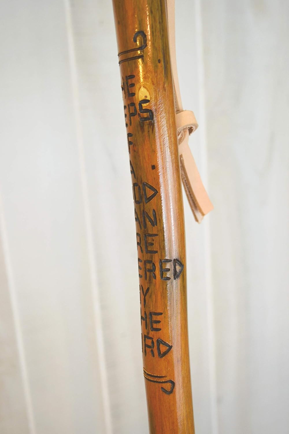 Hardwood Walking Stick, Bible Verse Carving, Christian Staff for Men, Hiking Stick