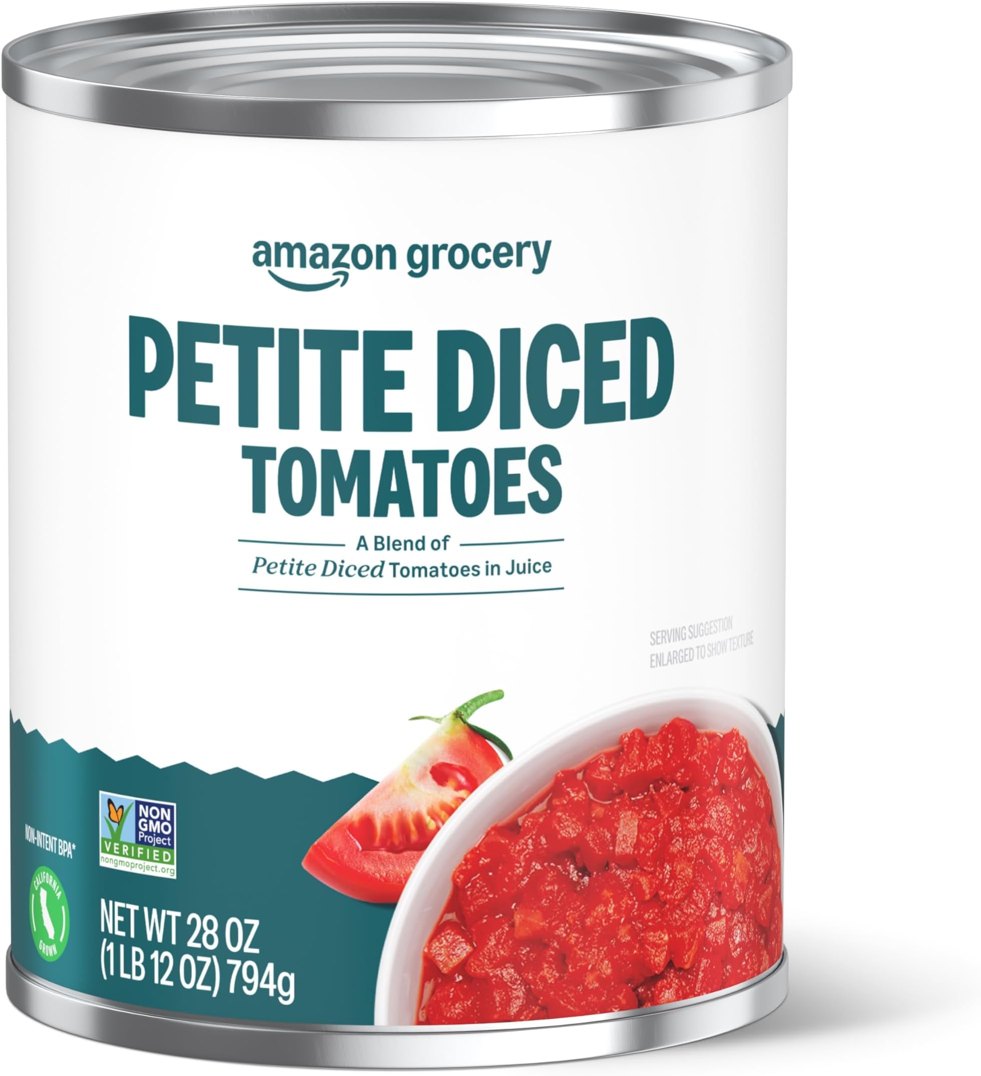 Petite Diced Tomatoes, 28 Oz (Previously Happy Belly, Packaging May Vary)