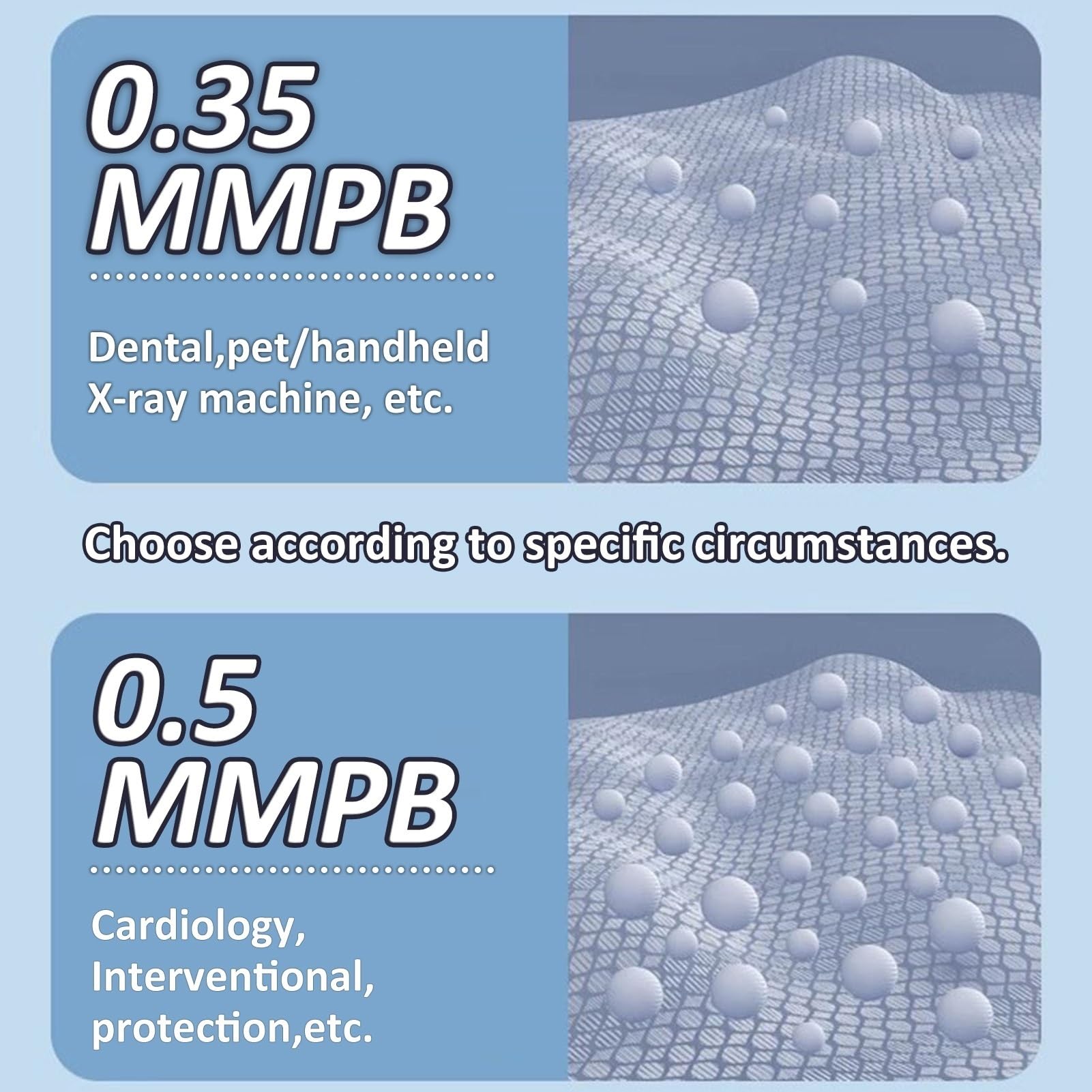Couverture De Radioprotection En Plomb Réutilisable, Feuille De Protection Contre Les Rayons X Robuste, Doublure En Plomb Haute Densité (bleu)(0.35mmPb,40x80cm)