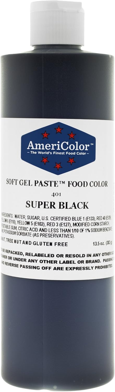 AmeriColor Soft Gel Paste Food Color, 13.5-Ounce, Super Black