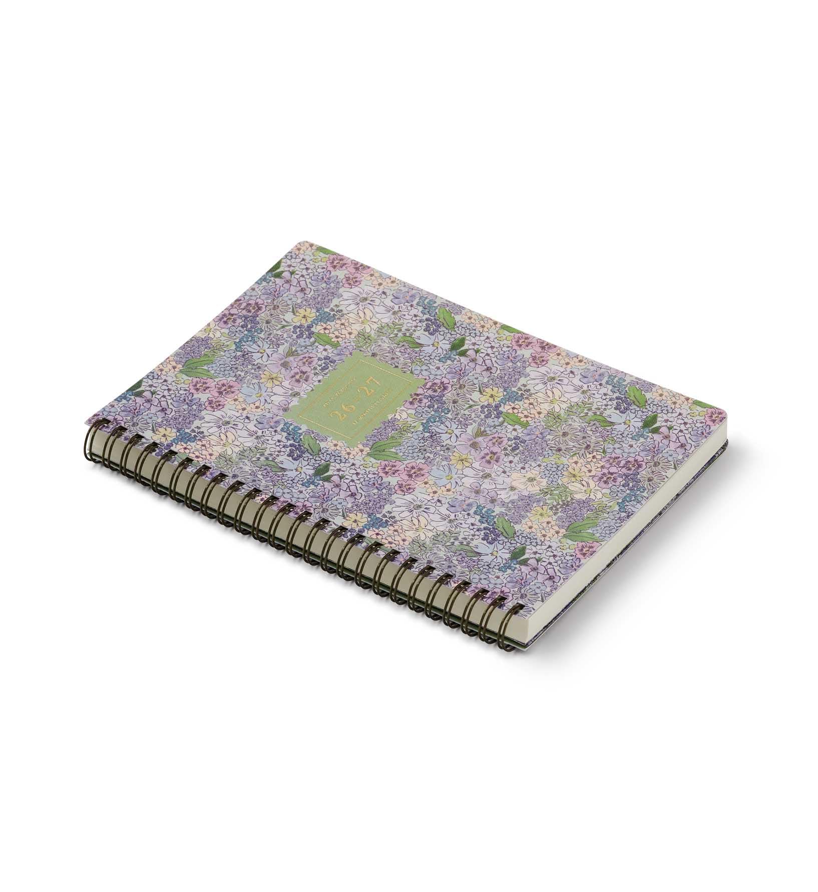 RIFLE PAPER CO. Mimi Agenda scolaire à spirale 2027 17 mois à couverture souple 1er août 2026 à décembre 2027, 21,6 x 15,9 cm (L x l), vue hebdomadaire et mensuelle, pages pour contacts et objectifs