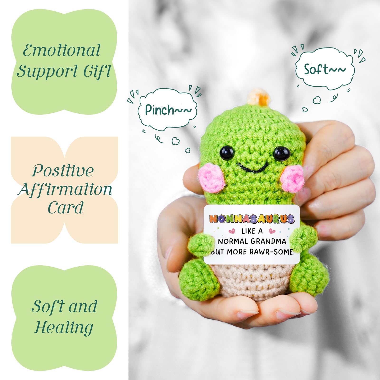 AceThrills Nonna Gifts, Nonna Birthday Gifts - Handmade Crochet Funny Cute Dinosaur Nonnasaurus, Gift for Nonna from Grandchildren on Mother's Day Birthday Christmas