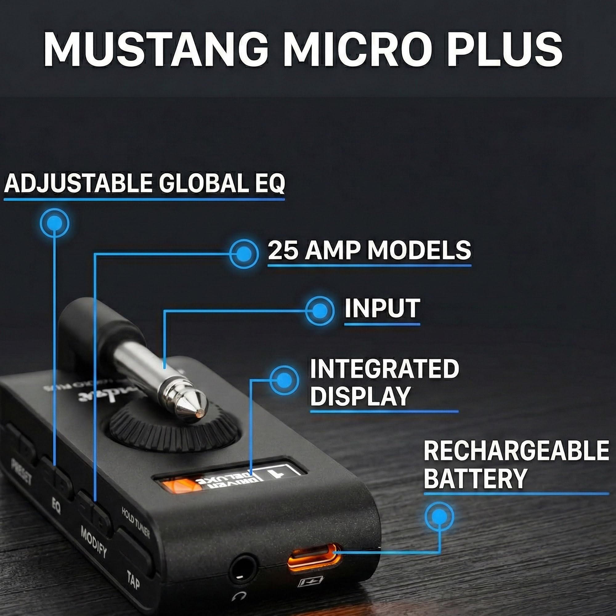 Amazon | Fender Mustang Micro Plus ヘッドホンアンプバンドル Austin