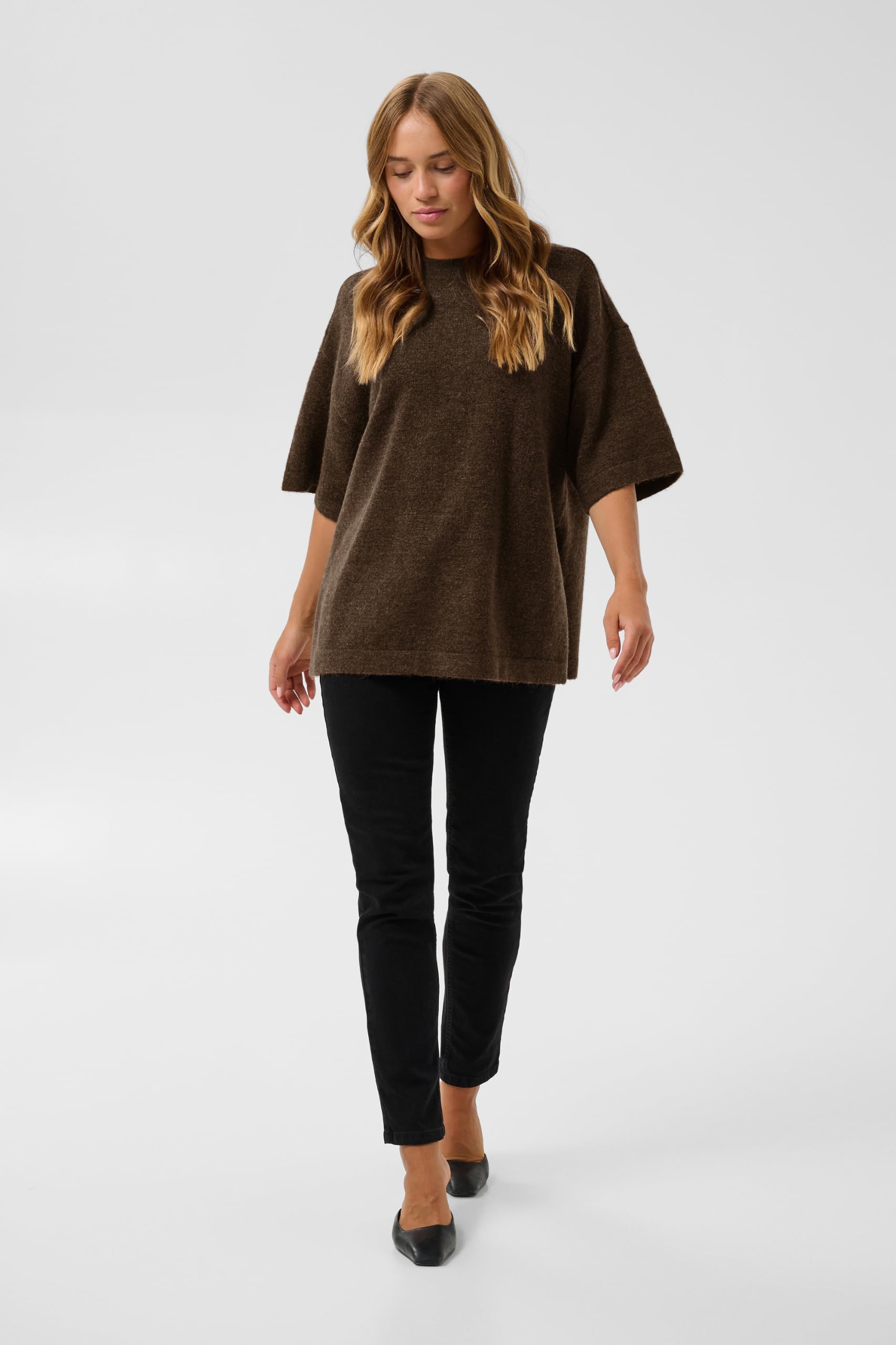 KAFFE Damen Strickpullover KAniel Ellenbogenlänge