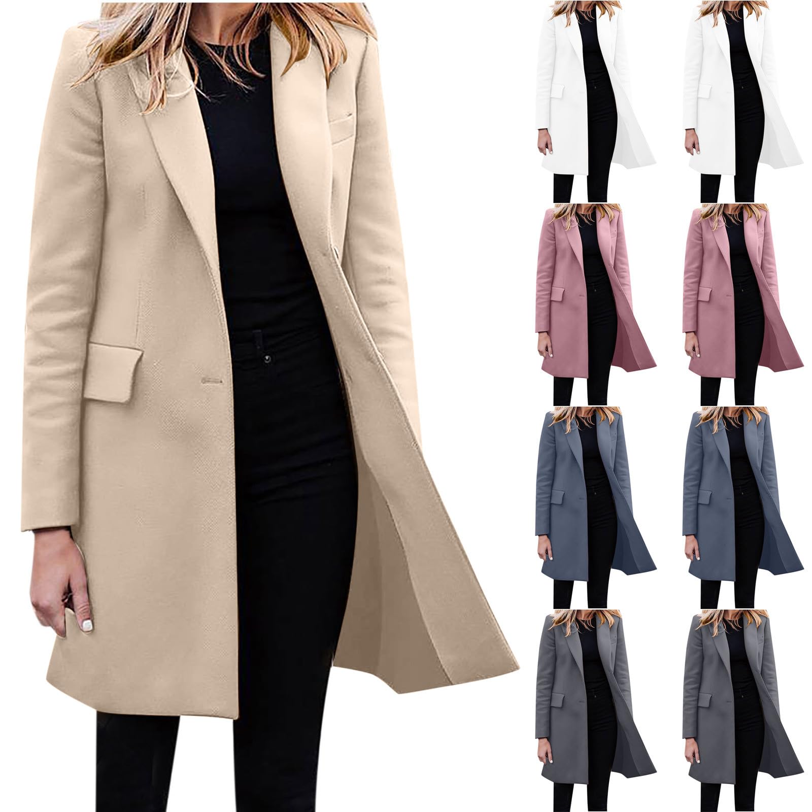 Funaloe Womens Coats Clearance Woolen Trench Coats Ladies Winter