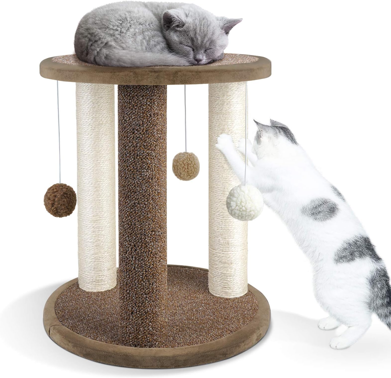 Aibuddy Cat Scratching Post, Scratching Tower with 3 Scratcher Posts