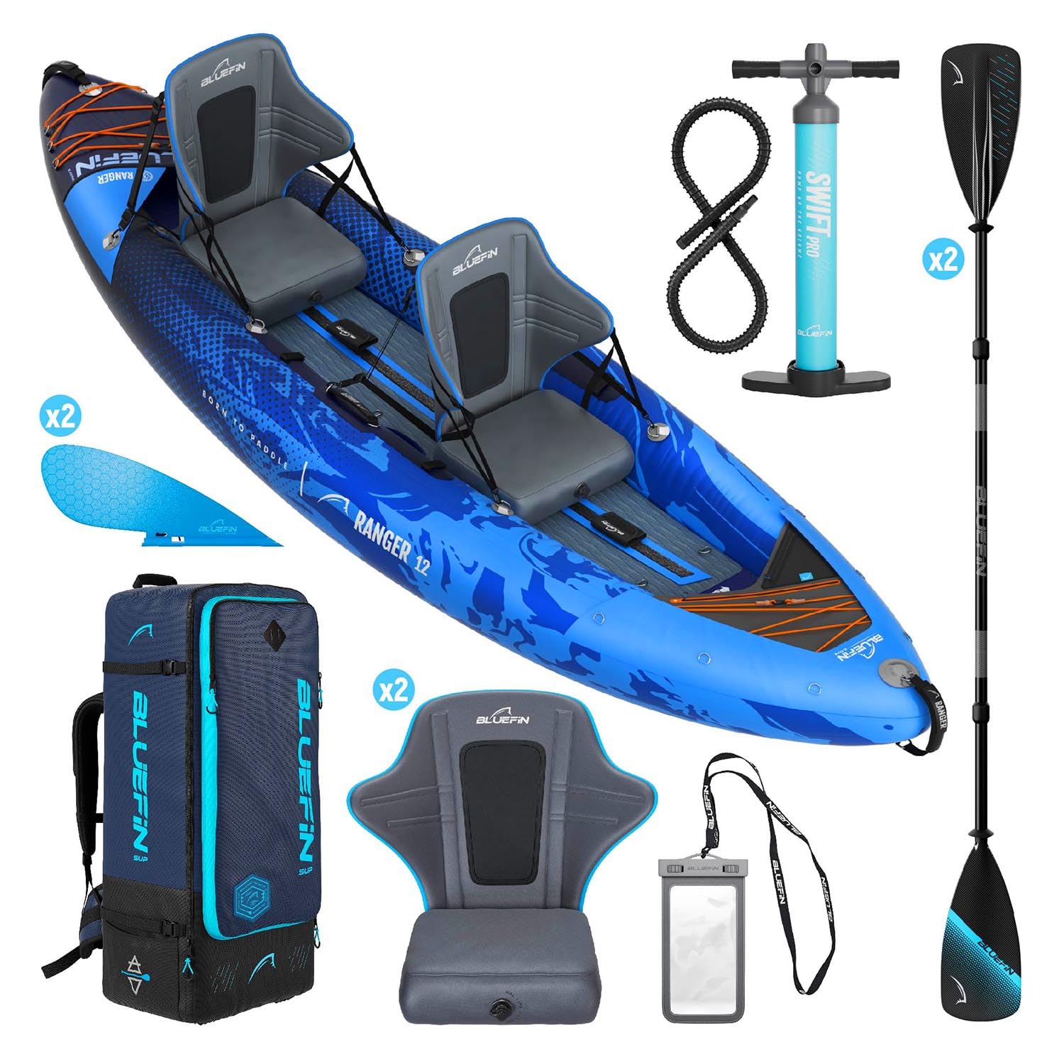 Kayak Hinchable Scout de Bluefin, Kayak Hinchable de 1 Plaza, Canoa Hinchable Alternativa