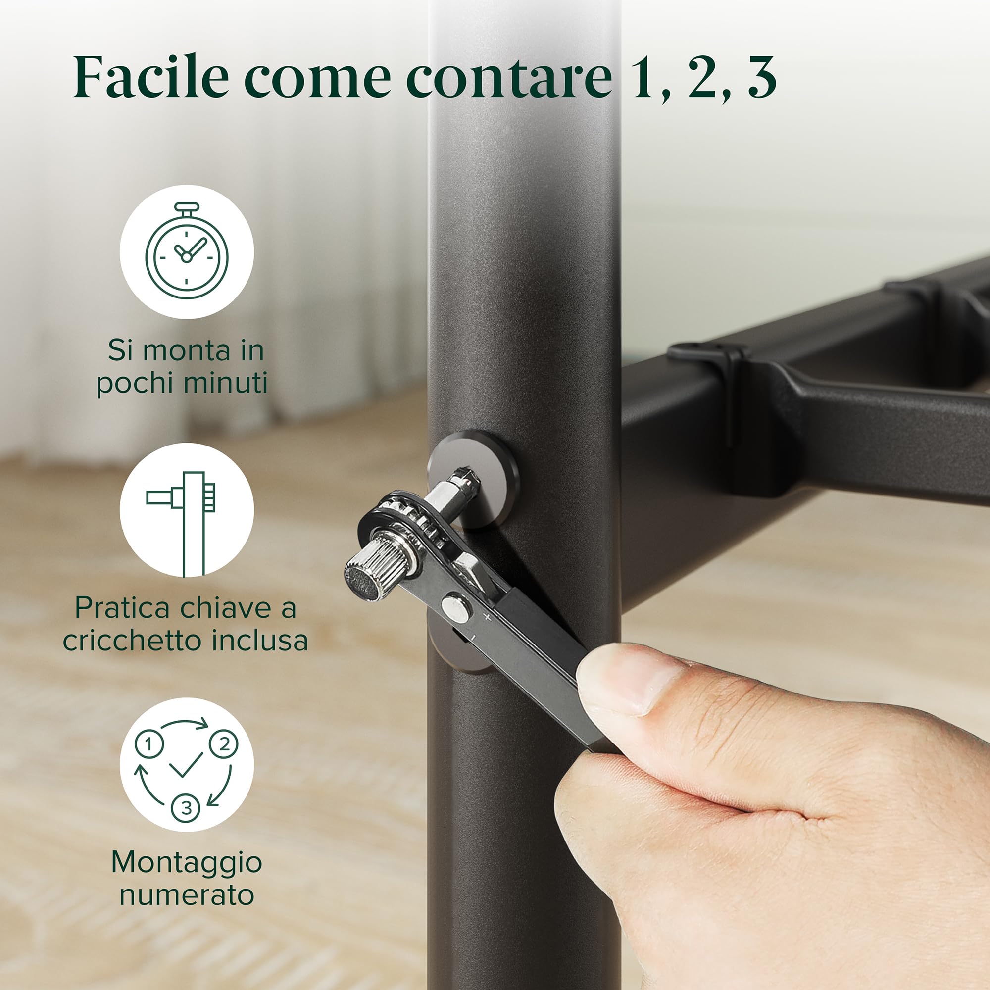 Zinus Florence Rete Matrimoniale 160x190 cm con Testiera in Metallo - Struttura Letto con Doghe Incluse - Altezza 35 cm con Spazio Sottostante - Facile da Montare - Nero