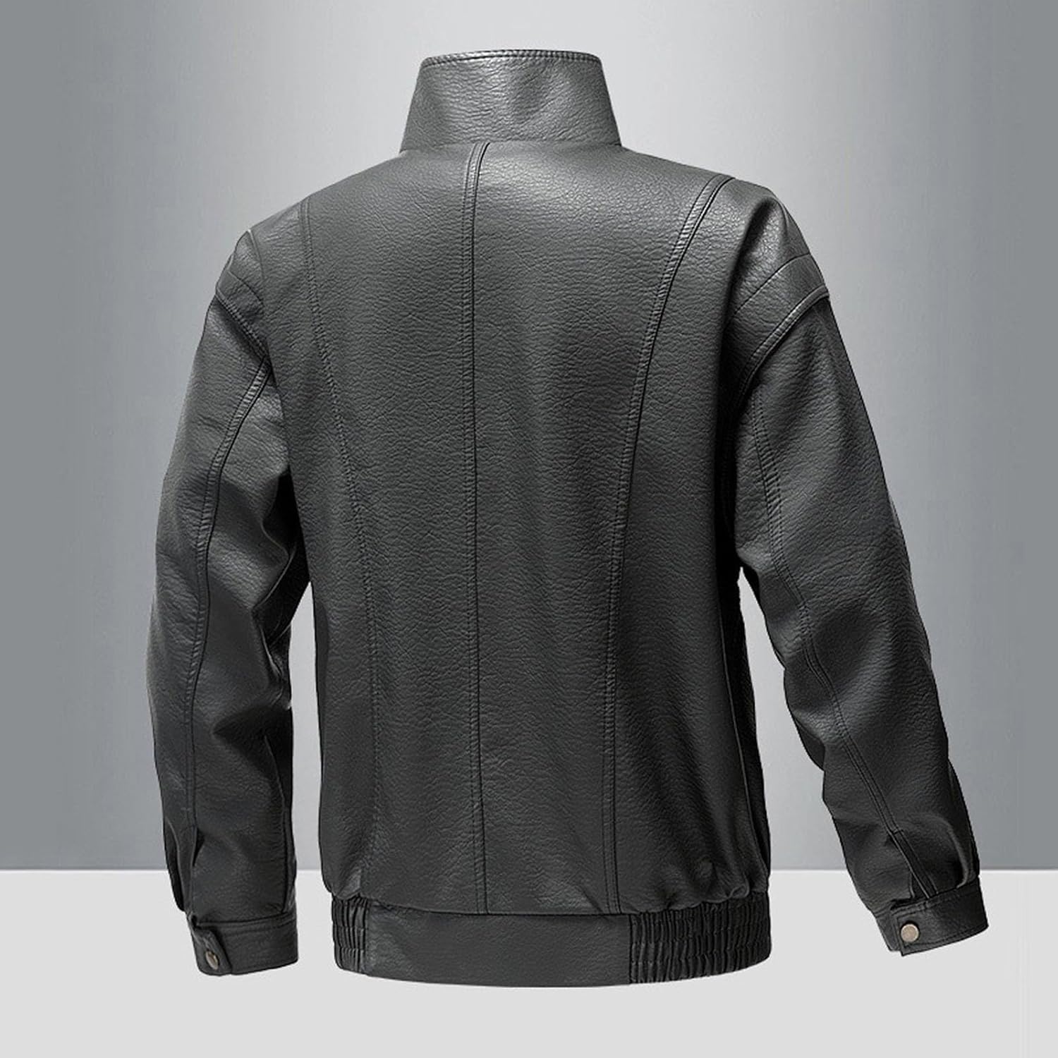 XUNRYAN Mens Faux-Leather Sherpa Jacket Motorcycle Bomber Aviator Jackets Vintage Winter Warm Coat Casual Outwear Streetwear
