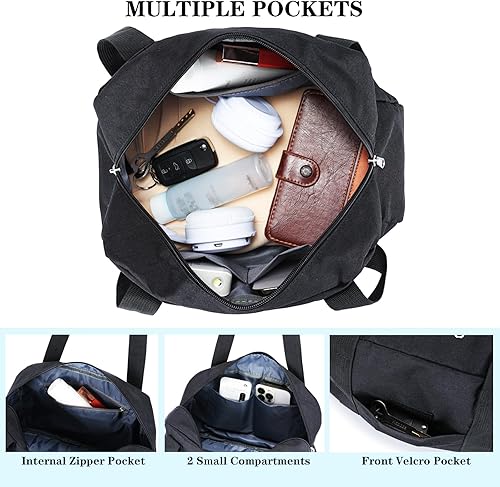 Miniatura 4 de Mini bolsa de gimnasio para mujeres y niñas, bolsa de gimnasio pequeña de 12 pulgadas, bolsa de lona ligera para viajes y deportes