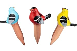 Terracotta Self-Watering Globes with Charming Bird Adornments