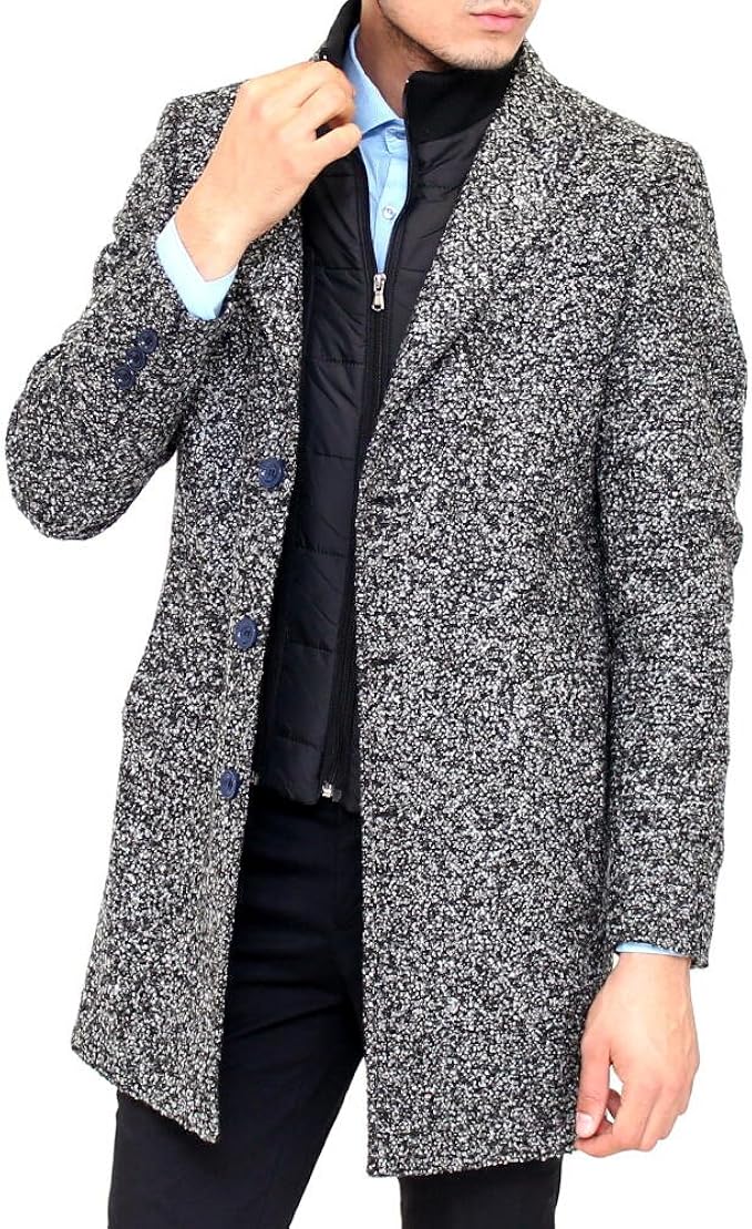 Amazon ツイード コート チェスターコート メンズ 冬 ウール ライトブルー 黒 ネイビー ピークドラペル 大きいサイズも入荷 ５６ ｘｘｘｌ コート ジャケット 通販