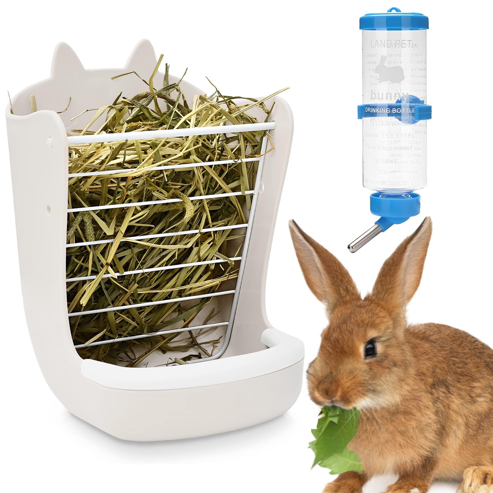 Kathson Hanging Rabbit Feeder Spill-Proof Food/Water Bowl With