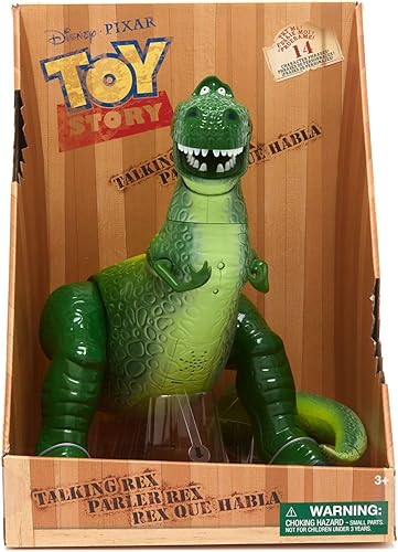 Miniatura 2 de Disney Store Figura de acción interactiva oficial de Rex de Toy Story, cuenta con sonidos y frases de las películas, interactúa con otras figuras