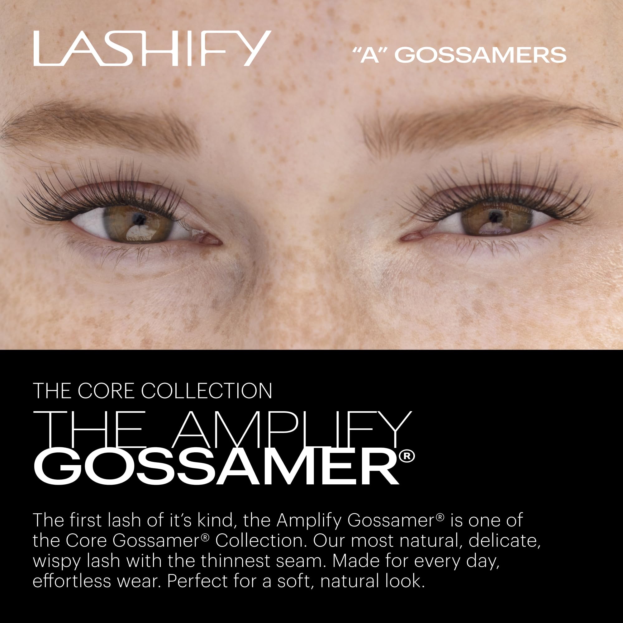 Lashify | Amplify Gossamer DIY Wimpernverlängerung, Nachfüllpackung, 14 mm, Schwarz, einfache künstliche Wimpern für einen natürlichen Look