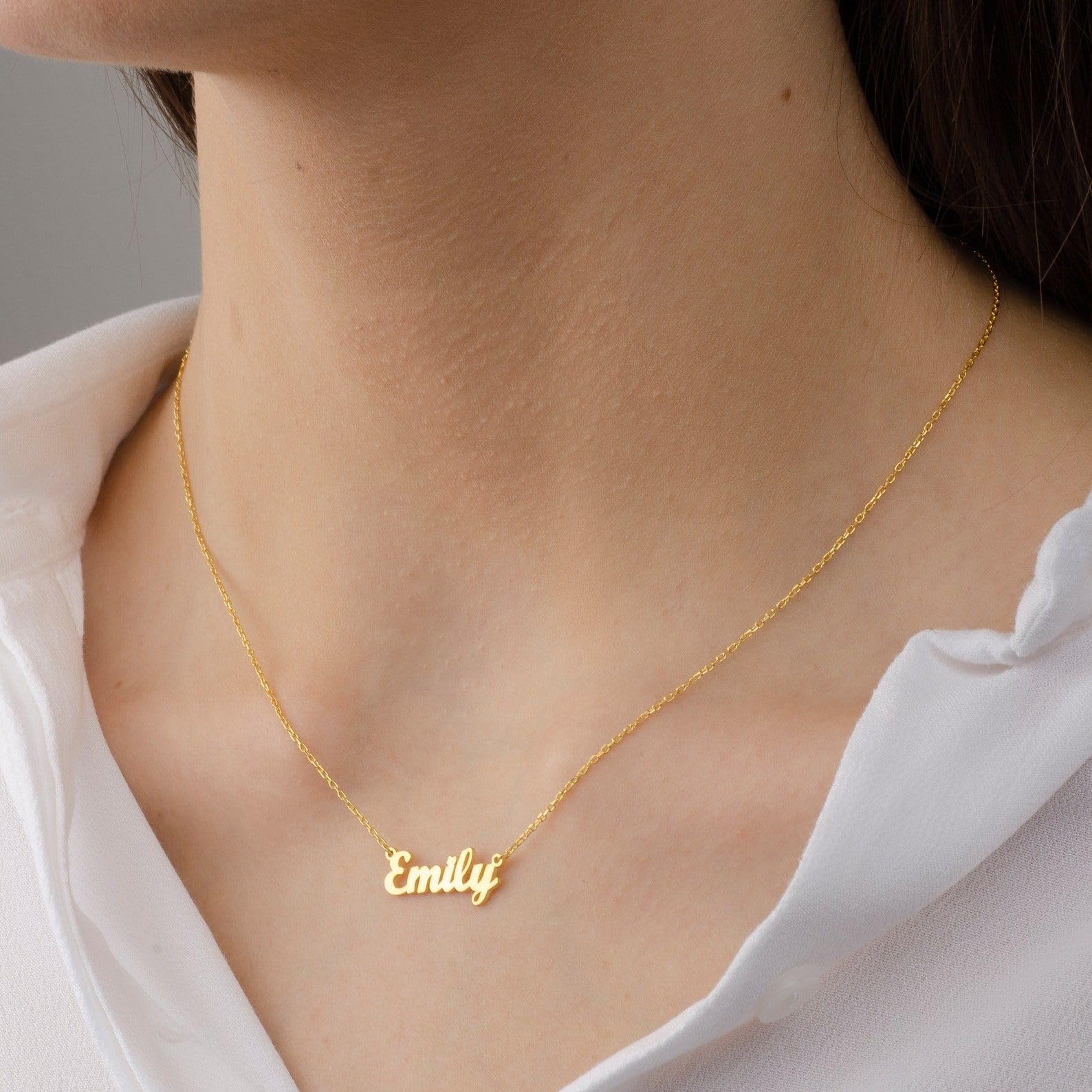925K plata de ley collar con nombre, delicado minimalista personalizado madre día Navidad