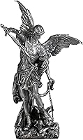Vista 12 de BC - Estatua de San Miguel católico, figura de arcángel de 12 pulgadas de alto, protector de los fieles, decoración católica del hogar, escultura