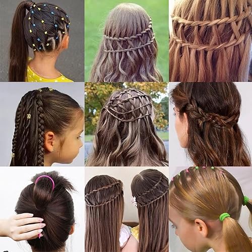 Miniatura 5 de Juego de 6 herramientas de bucle para el cabello con 4 herramientas para la cola del cabello, lazo de herramienta de trenza francesa, 2 pines de