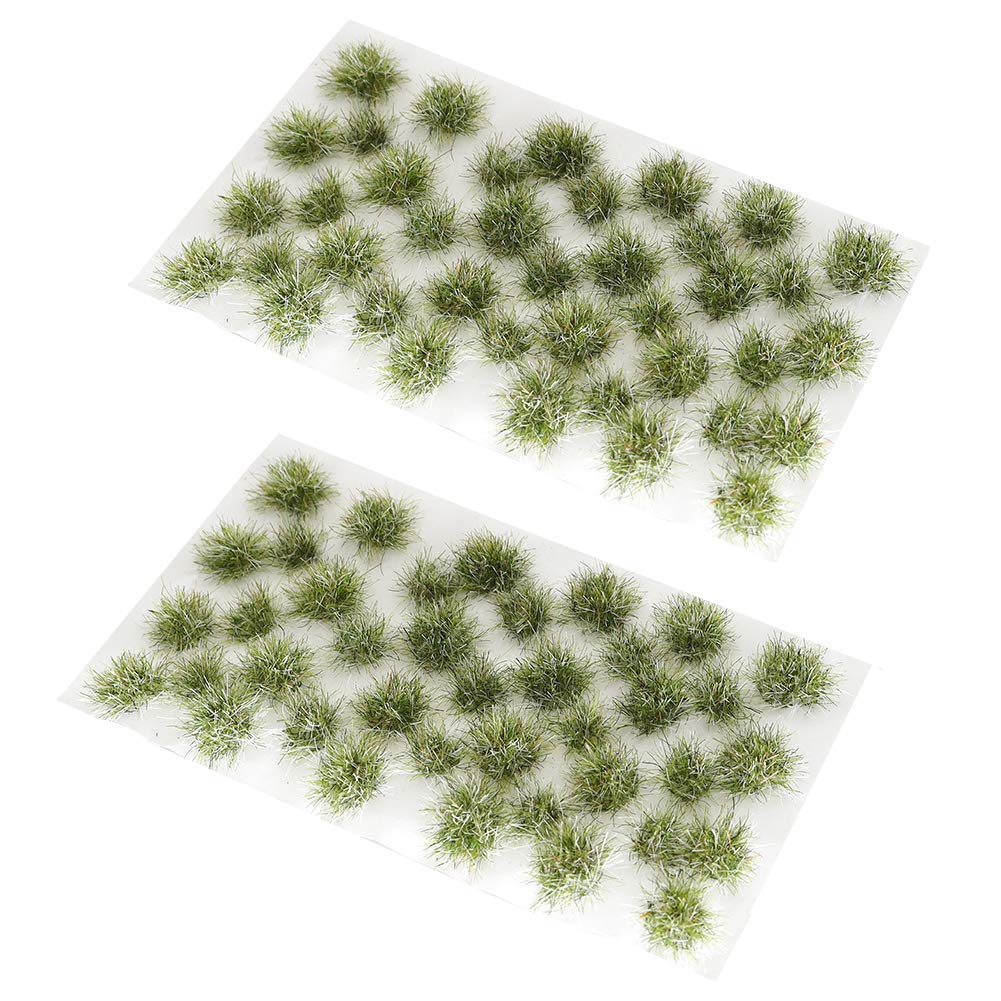 Warmtree78 Pcs Melting Snow Static Grass Tufts Model Grass Tufts Artificial Grass Miniature Railway Wargame Scenery Railroad Modelling Diorama Miniature Hobby Tabletop (Green)