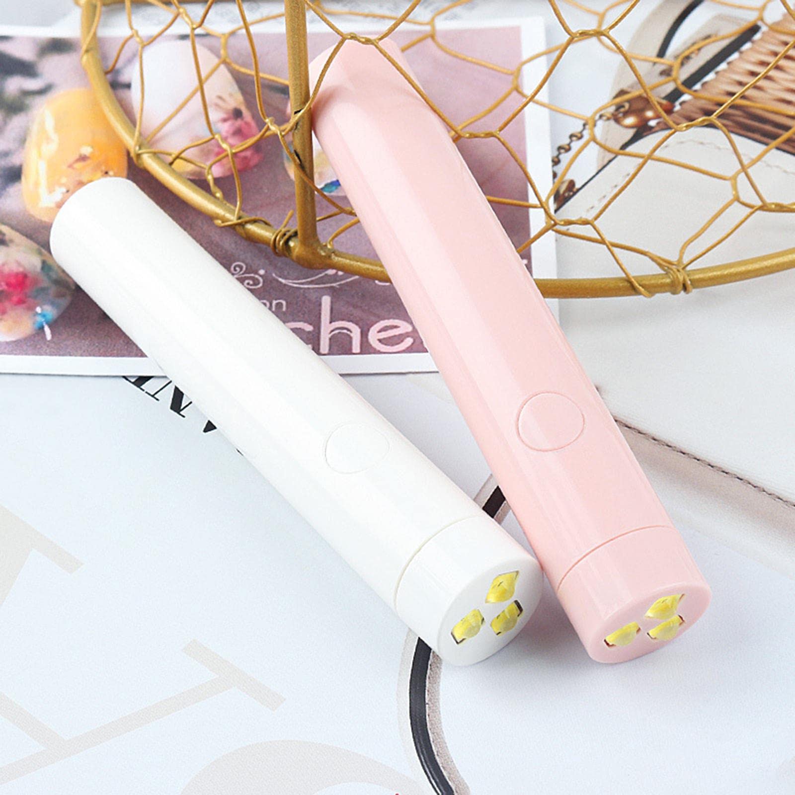 5 set mini lampada UV polacca torcia USB ricarica facile palmare 6W, rosa, 18x107mm