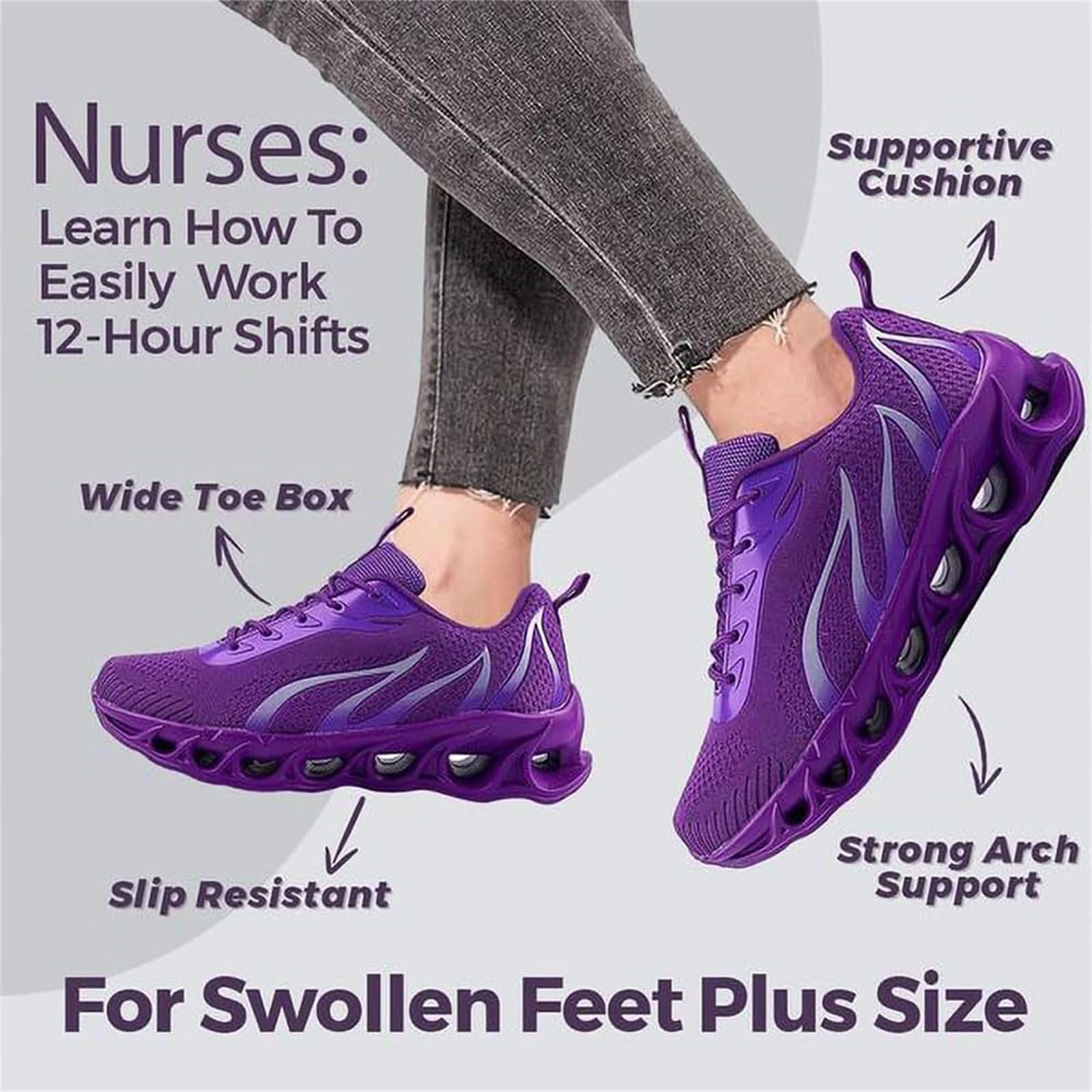 Softsfeels Damen Lindert Fußschmerzen, perfekte Wanderschuhe, Softsfeels Damen Casual Sneakers rutschfeste orthopädische Schuhe