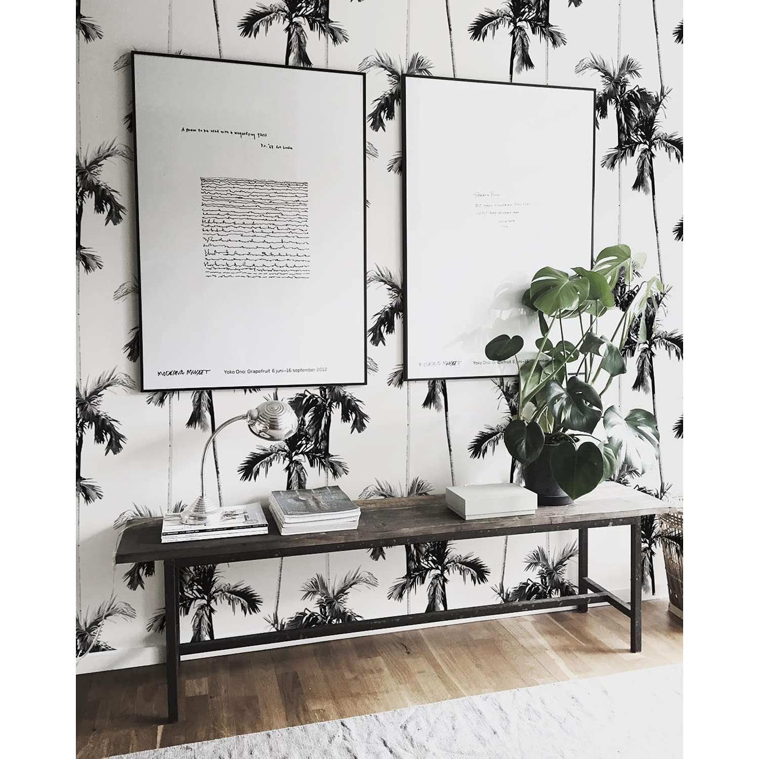 Papier Peint Palm avec feuilles de paume tropicales pour une ambiance de salon exotique et douce