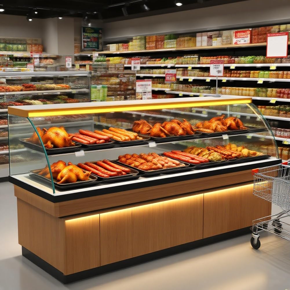 Gewerbliche Thekenvitrine Für Speisen, Gebäckvitrine, Glas-Thekenvitrine Für Bäckereien Für Buffetrestaurants, Einfach Zu Montieren(81x53x50cm)