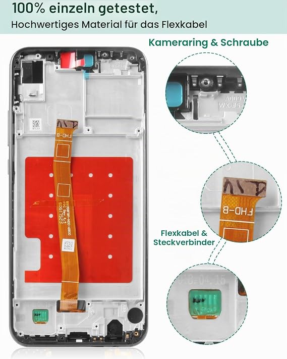 SRJTEK Huawei P20 Lite 2018 LCD Screen Replacement for Huawei Nova 3e Screen Replacement for Huawei P20 Lite Touch Screen CLT-L29 Digitizer Repair Kit (Black with Frame)