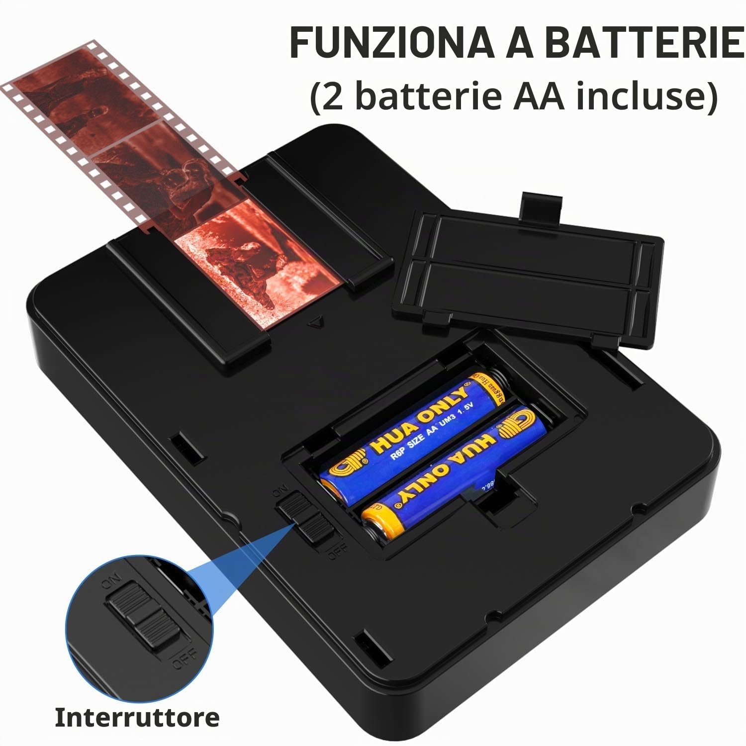 Scanner di film mobile 35 mm per digitalizzare diapositive e negative con smartphone