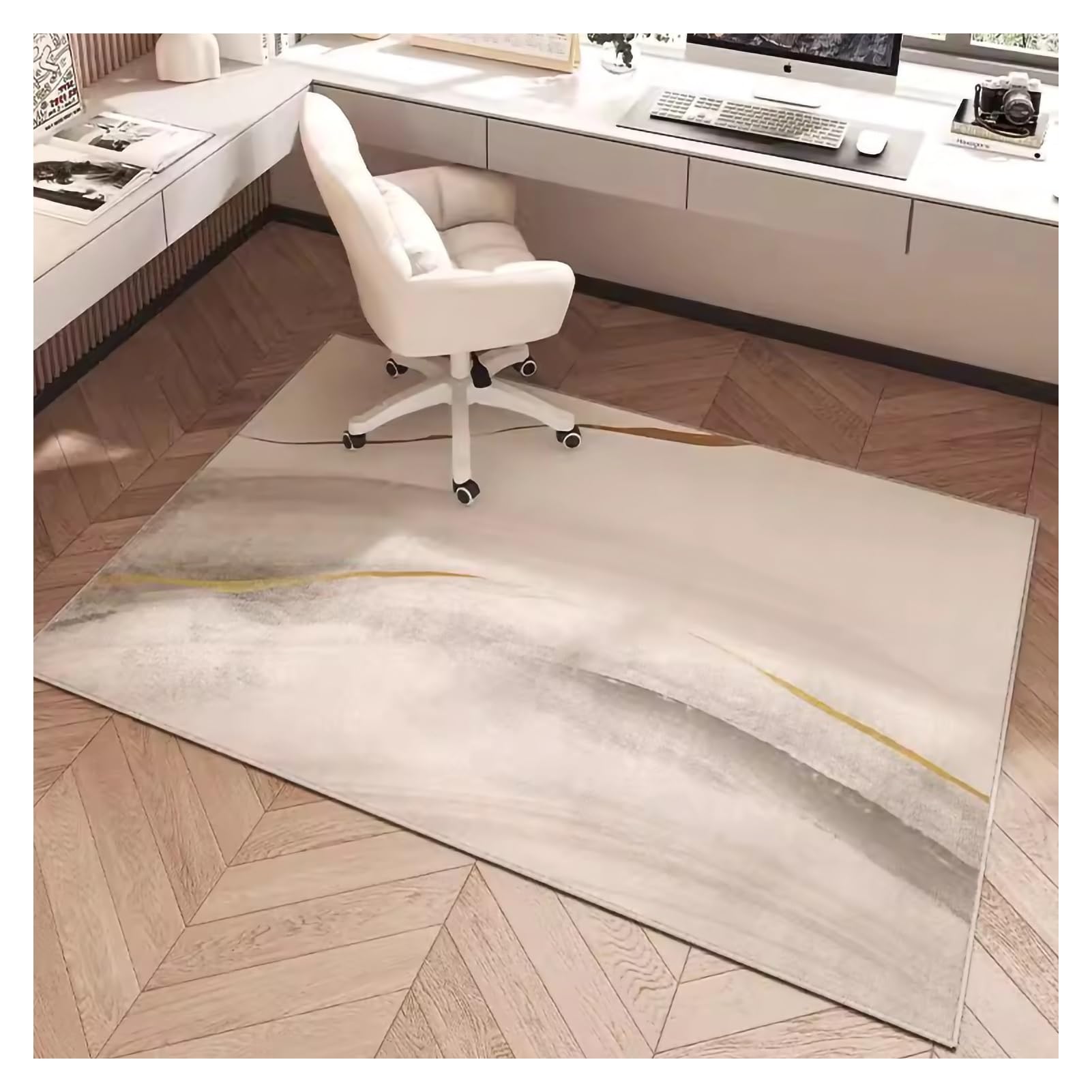Protector de Alfombra para Silla, tapete de Oficina, insonorizado, Antideslizante, Giratorio, fácil de Limpiar (Color: Estilo 3, tamaño: 120 x 80 cm/47,2 x 31,4 Pulgadas)