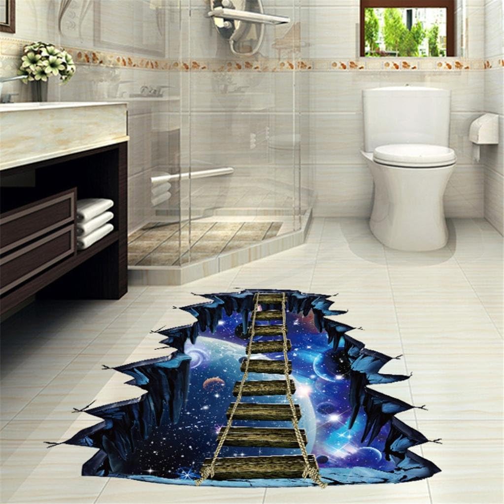 3D Wall Sticker,3D Star Series Floor Wall Sticker Removable Mural Decals Vinyl Art Room Decor by Neartime (90cm×60cm, Blue)