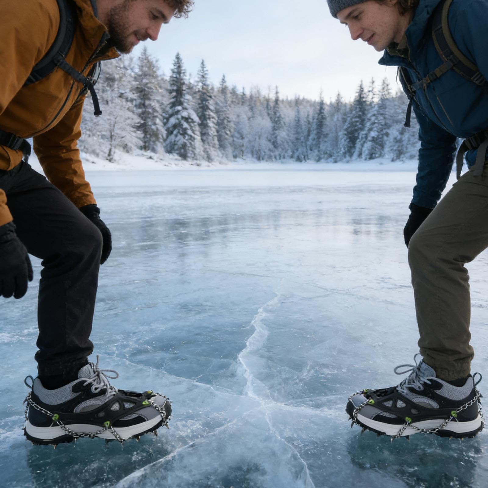 Crampons de neige pour bottes | Antidérapantes et résistantes à la chaleur | Pointes antidérapantes – Pour la pêche, la randonnée, la marche, l'escalade, l'alpinisme, les femmes, les hommes, les