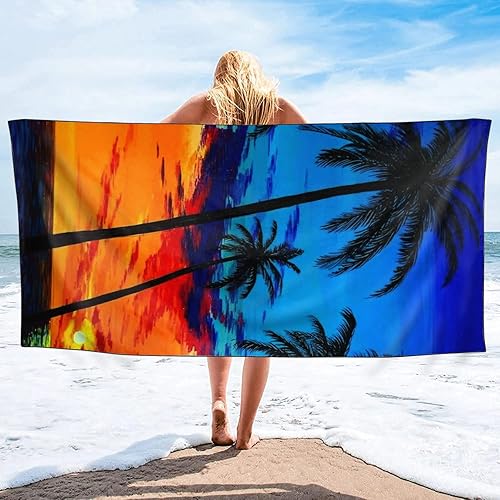 Miniatura 2 de Toalla de playa de gran tamaño de secado rápido, sin arena, toallas de playa de microfibra ligera para natación, piscina, camping, viajes, coloridas
