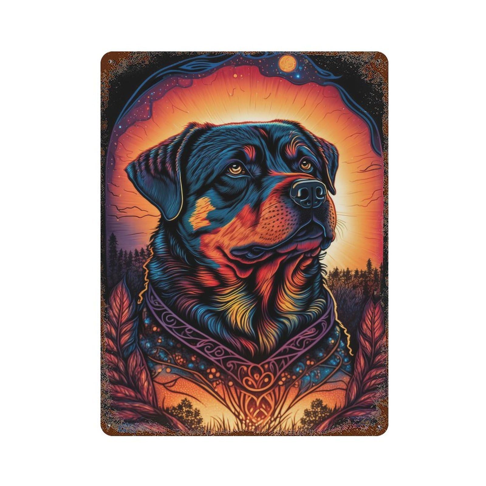 Rottweiler Style 7 Retro Metal Sign 15.7"x11.8", Shabby Chic Decor for Garage, Pub Or Kitchen