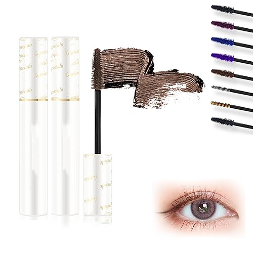 Lapeialo - Máscara de pestañas esbelta de color, 4D Lapeialo de color (marrón)